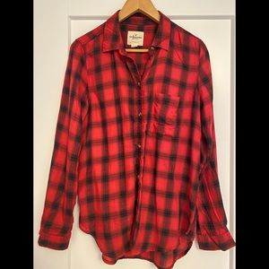 lucky Brand Button up Red/Black Plaid Shirt S/P